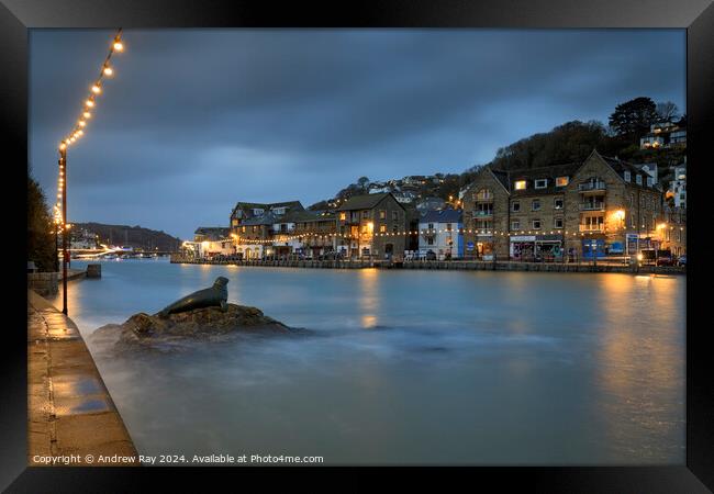 Nelson Statue and The Rive Looe Framed Print by Andrew Ray