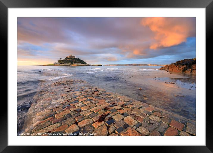 Early morning (St Michael's Mount) Framed Mounted Print by Andrew Ray