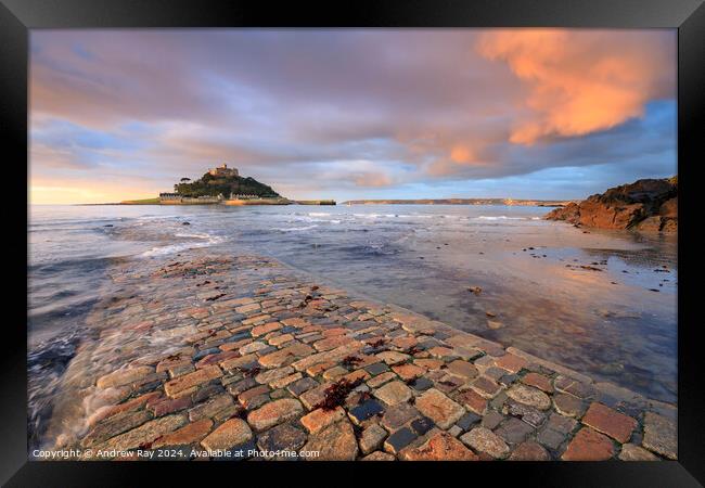 Early morning (St Michael's Mount) Framed Print by Andrew Ray
