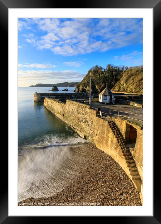 High tide at Charlestown Framed Mounted Print by Andrew Ray
