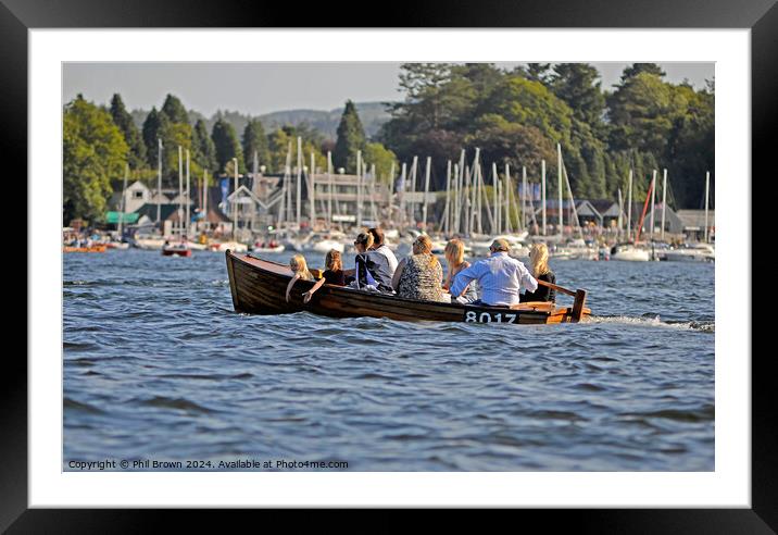 Boat in Bowness Bay, Windermere,Lake District. Framed Mounted Print by Phil Brown