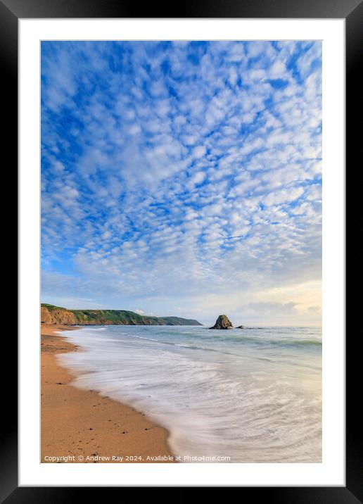 Cloud patterns (Widemouth Bay)  Framed Mounted Print by Andrew Ray