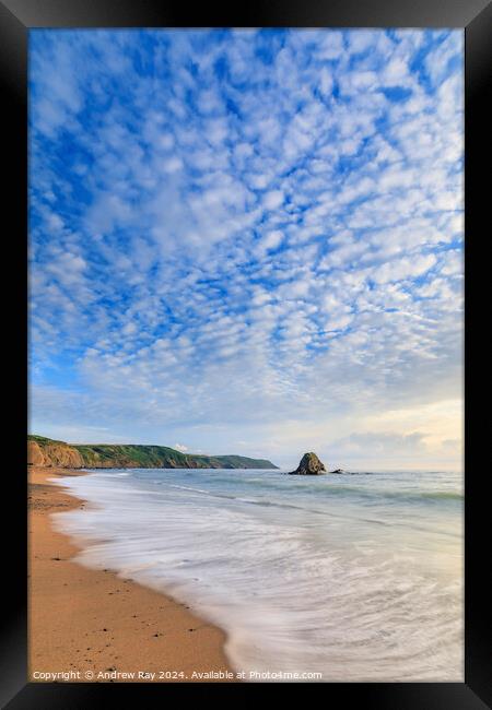 Cloud patterns (Widemouth Bay)  Framed Print by Andrew Ray