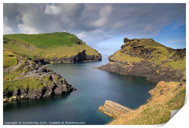 Boscastle Harbour Entrance  Print by Andrew Ray