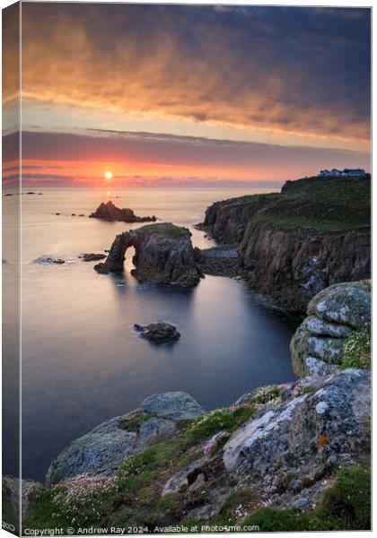 Towards the setting sun (Land's End)  Canvas Print by Andrew Ray