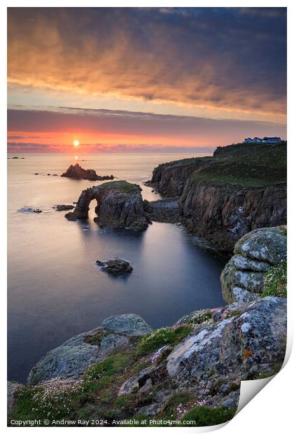 Towards the setting sun (Land's End)  Print by Andrew Ray