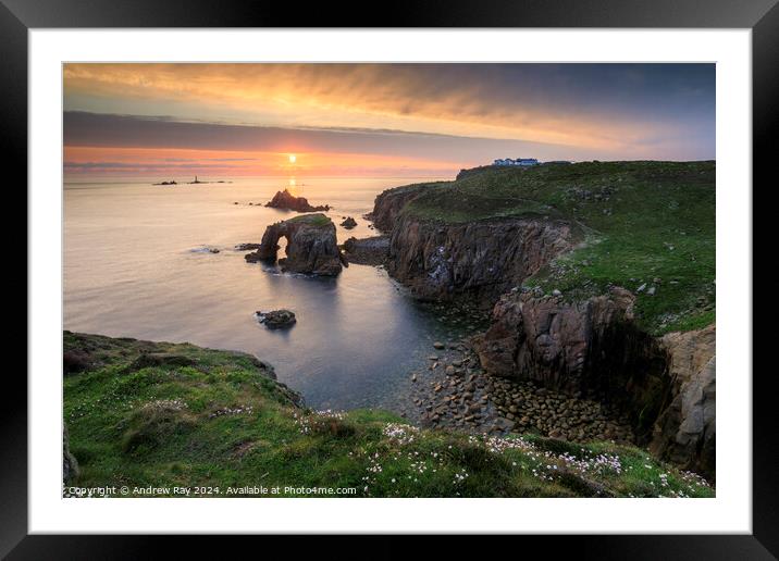 Spring evening (Land's End) Framed Mounted Print by Andrew Ray