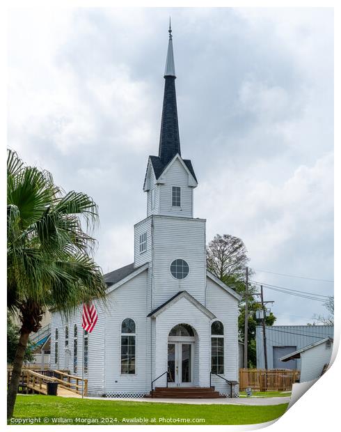 Historic St. Mary's Catholic Church in Kenner, LA, USA Print by William Morgan