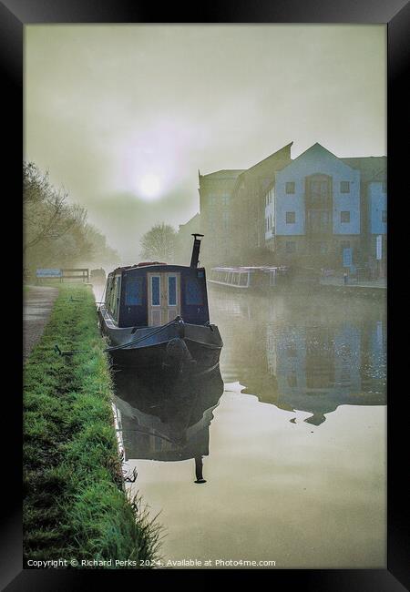 Early Morning Mist -Leeds Liverpool Canal Framed Print by Richard Perks
