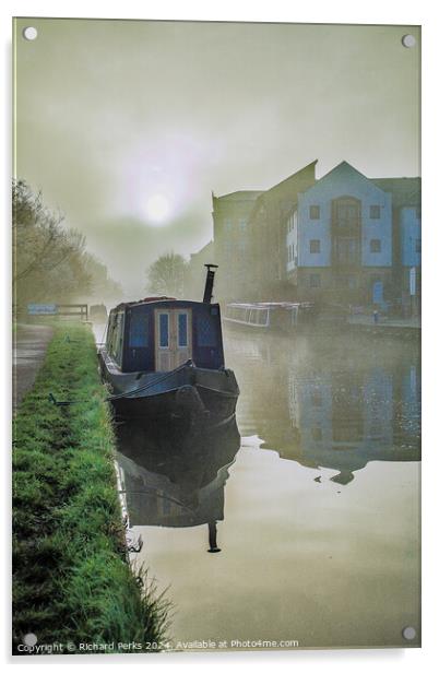 Early Morning Mist -Leeds Liverpool Canal Acrylic by Richard Perks