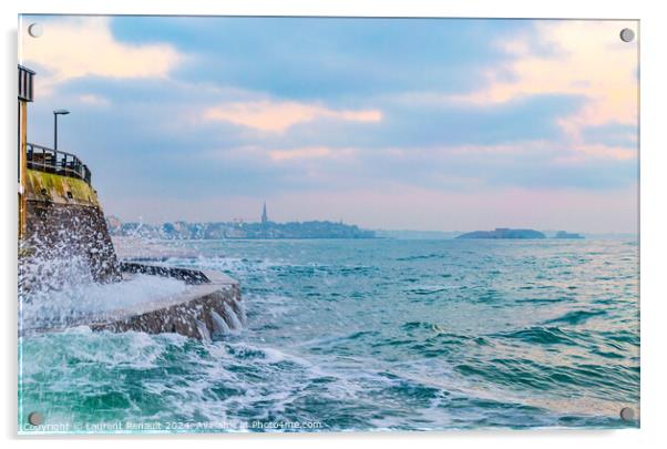 2019 02 21, Brittany, France: High tide in Saint-Malo Acrylic by Laurent Renault