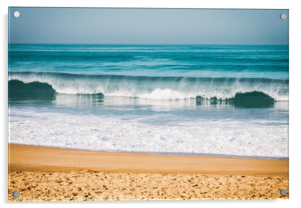 Wave breaking to the beach, intentionnal grain Acrylic by Laurent Renault