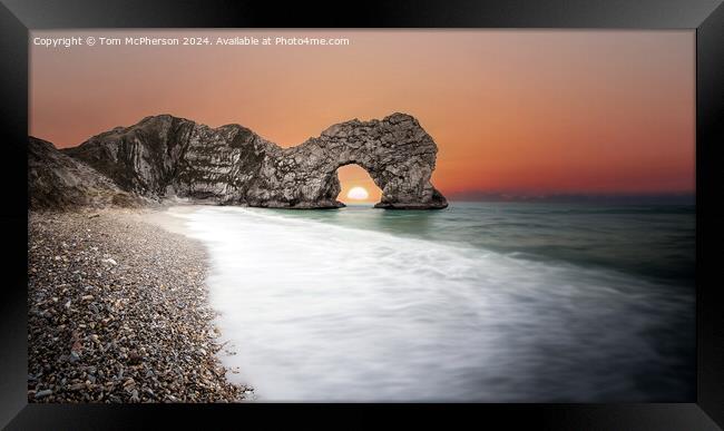 Sunset at Durdle Door  Framed Print by Tom McPherson