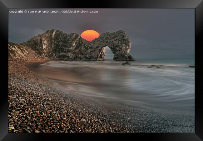 Sunset at Durdle Door  Framed Print by Tom McPherson