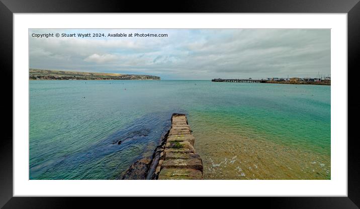 Swanage Bay Panorama Framed Mounted Print by Stuart Wyatt