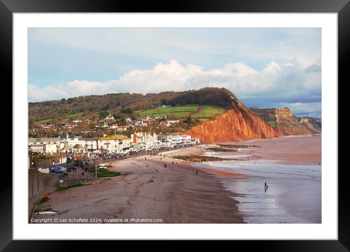 Sidmouth Devon Framed Mounted Print by Les Schofield