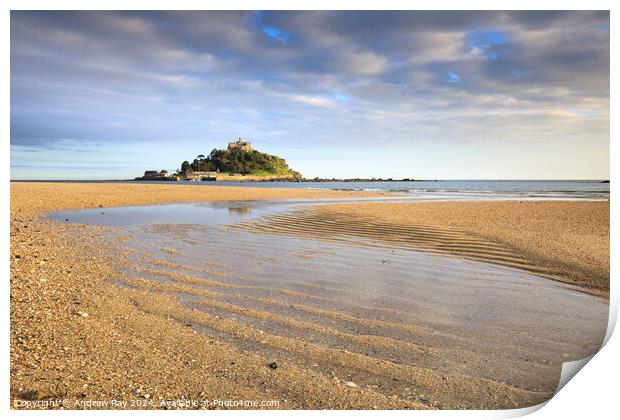 Sand patterns at St Michael's Mount  Print by Andrew Ray