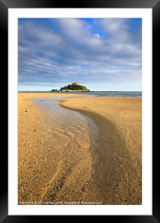 Towards St Michael's Mount Framed Mounted Print by Andrew Ray