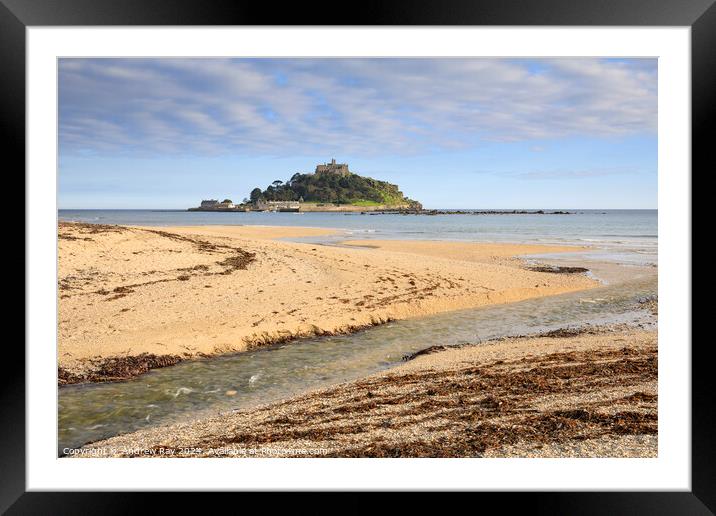 River and St Michael's Mount  Framed Mounted Print by Andrew Ray