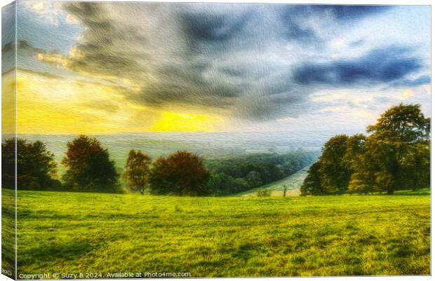 Winchester Hill, Hampshire - Art Effect Photoshop Canvas Print by Suzy B