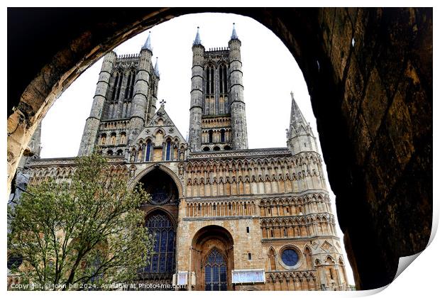 Cathedral, Lincoln, Lincolnshire, UK. Print by john hill