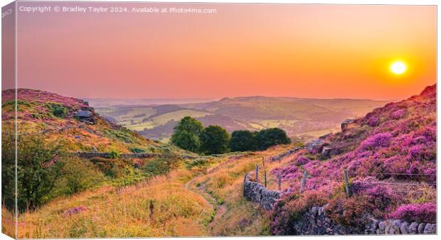 Curbar Edge Sunset, Peak District, UK Canvas Print by Bradley Taylor