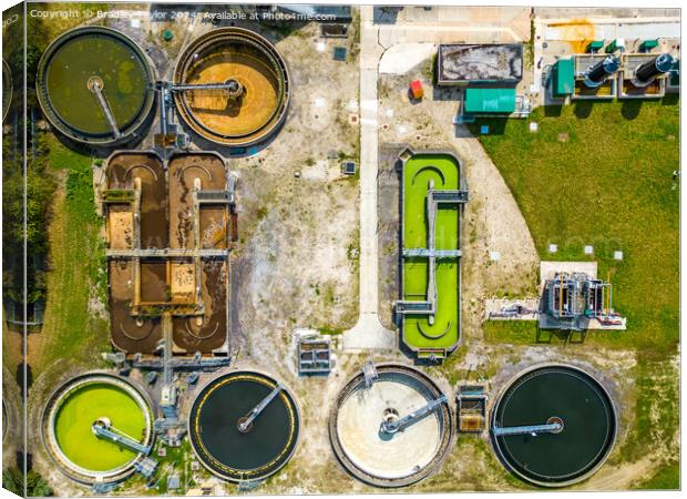 Industrial Water Sewage Treatment Centre Canvas Print by Bradley Taylor