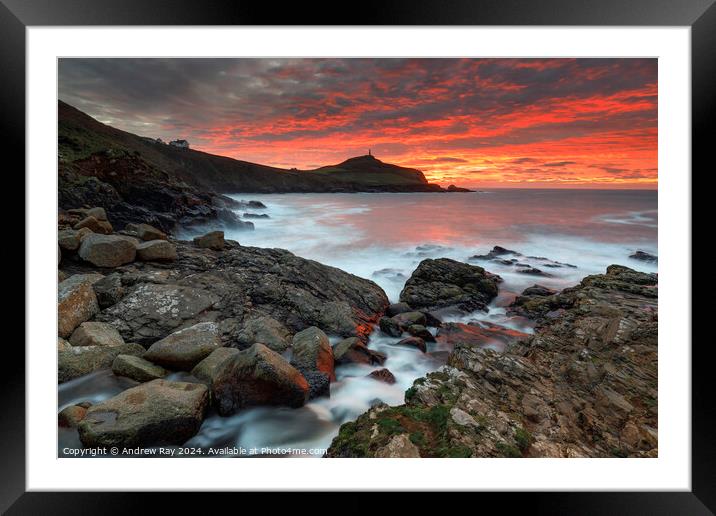 Cape Cornwall at sunset  Framed Mounted Print by Andrew Ray
