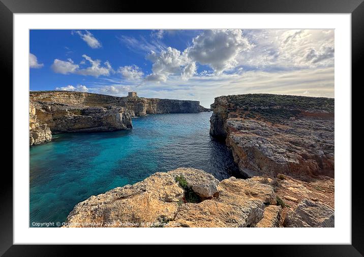 St Mary's Tower Comino Framed Mounted Print by Graham Lathbury