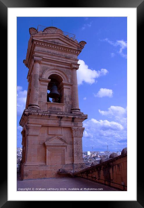 Bell Tower, Rotunda, Mosta Framed Mounted Print by Graham Lathbury