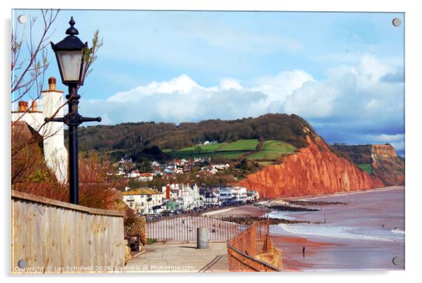 Sidmouth View Devon Acrylic by Les Schofield