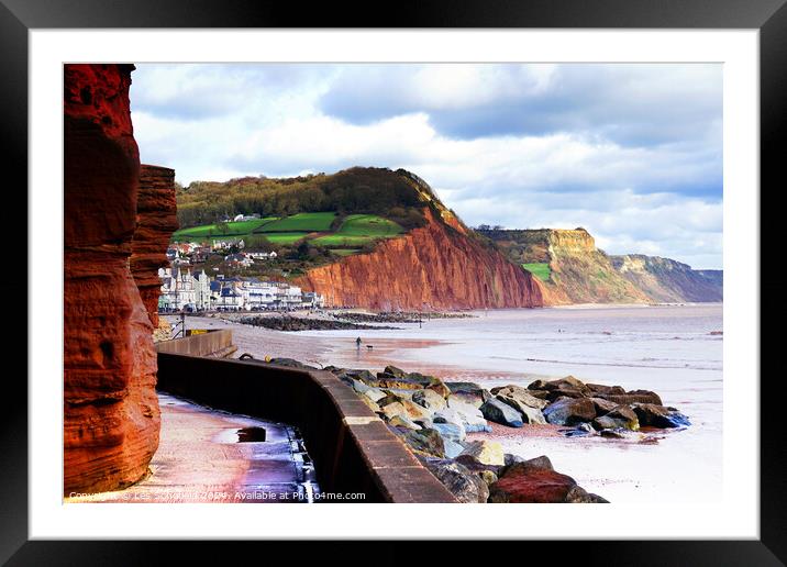 Sidmouth Cliff Walk Framed Mounted Print by Les Schofield