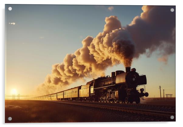 Steam Train Acrylic by Picture Wizard