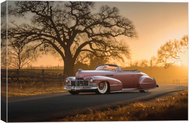 Pink Cadillac Canvas Print by Picture Wizard