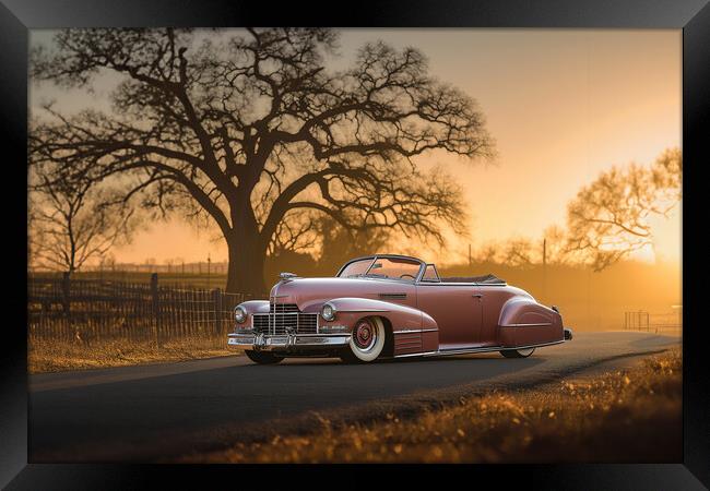 Pink Cadillac Framed Print by Picture Wizard