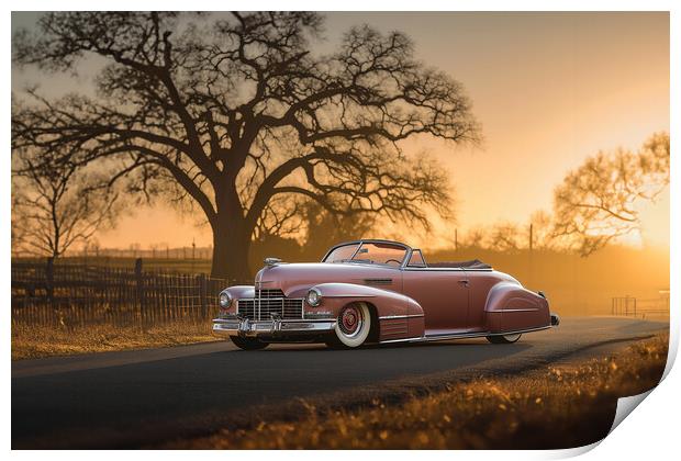 Pink Cadillac Print by Picture Wizard