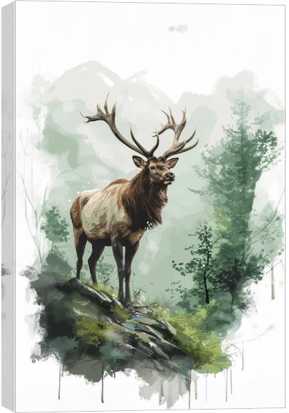 A Deer in the woods Canvas Print by Picture Wizard