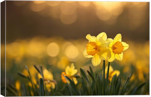Spring Daffodils Canvas Print by Picture Wizard