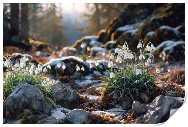 Snowdrops Print by Picture Wizard