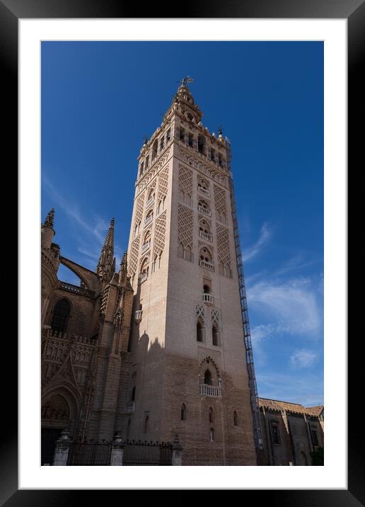 La Giralda Tower Of Seville Cathedral Framed Mounted Print by Artur Bogacki