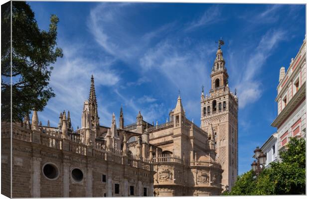 Seville Cathedral And Giralda Bell Tower Canvas Print by Artur Bogacki