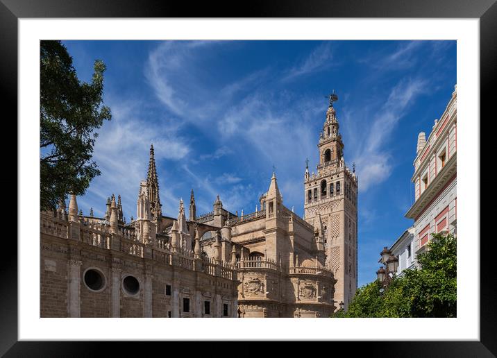 Seville Cathedral And Giralda Bell Tower Framed Mounted Print by Artur Bogacki