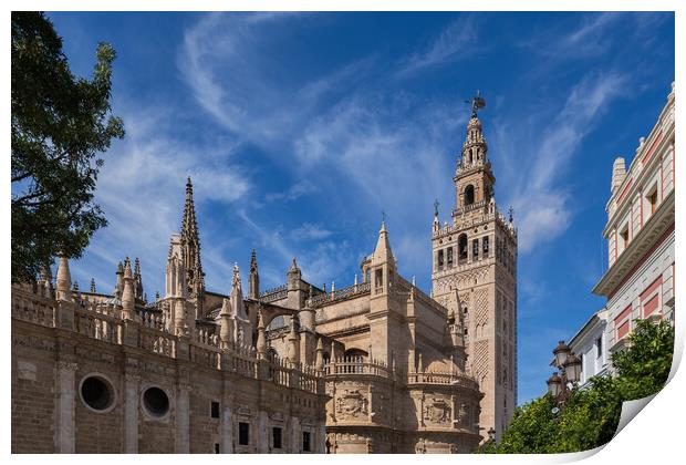 Seville Cathedral And Giralda Bell Tower Print by Artur Bogacki