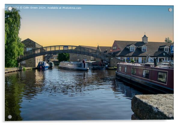 Huddersfield Broad Canal At Aspley Marina Acrylic by Colin Green