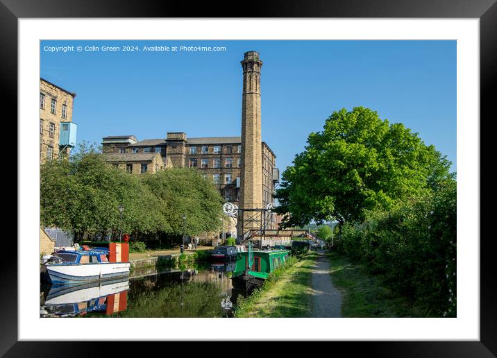 Huddersfield Broad Canal Passing Old Mills Framed Mounted Print by Colin Green