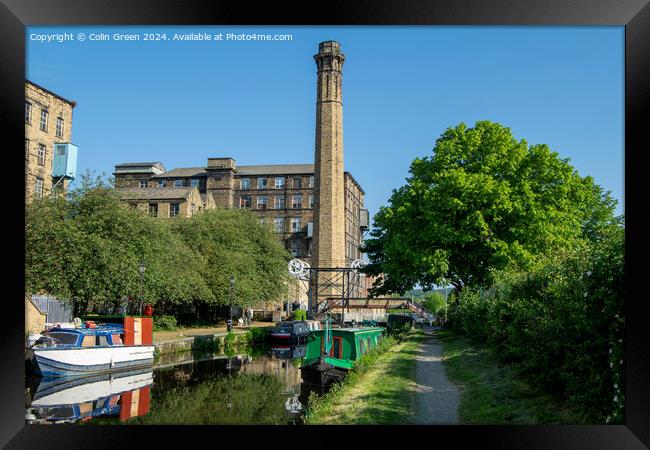 Huddersfield Broad Canal Passing Old Mills Framed Print by Colin Green