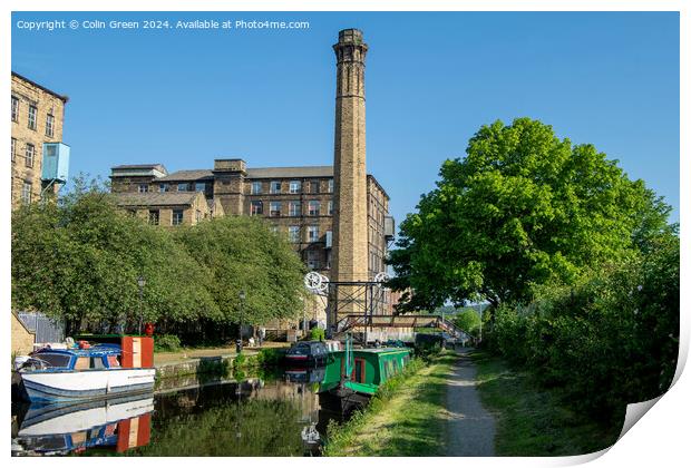 Huddersfield Broad Canal Passing Old Mills Print by Colin Green