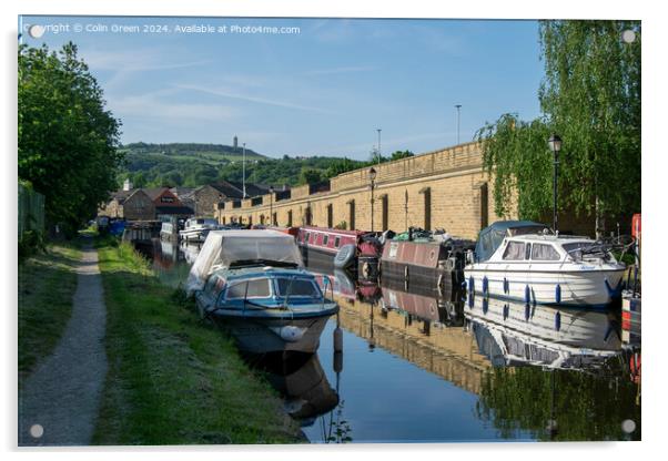 Huddersfield Broad Canal towards Aspley Acrylic by Colin Green
