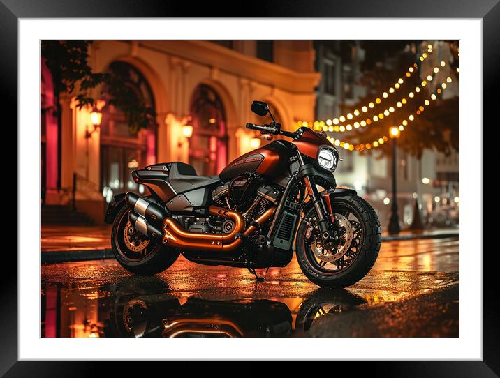 Harley Davidson Framed Mounted Print by Picture Wizard
