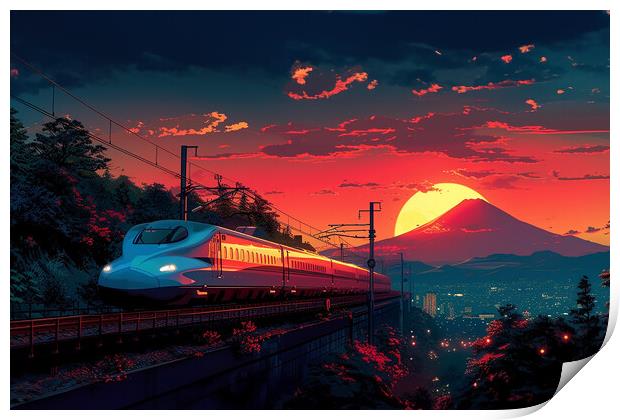 Japanese Bullet Train Print by Picture Wizard